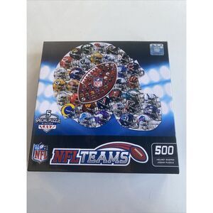 NFL Teams Helmet Shaped Jigsaw Puzzle, 500 Pieces 25in x 22in Factory Sealed NEW